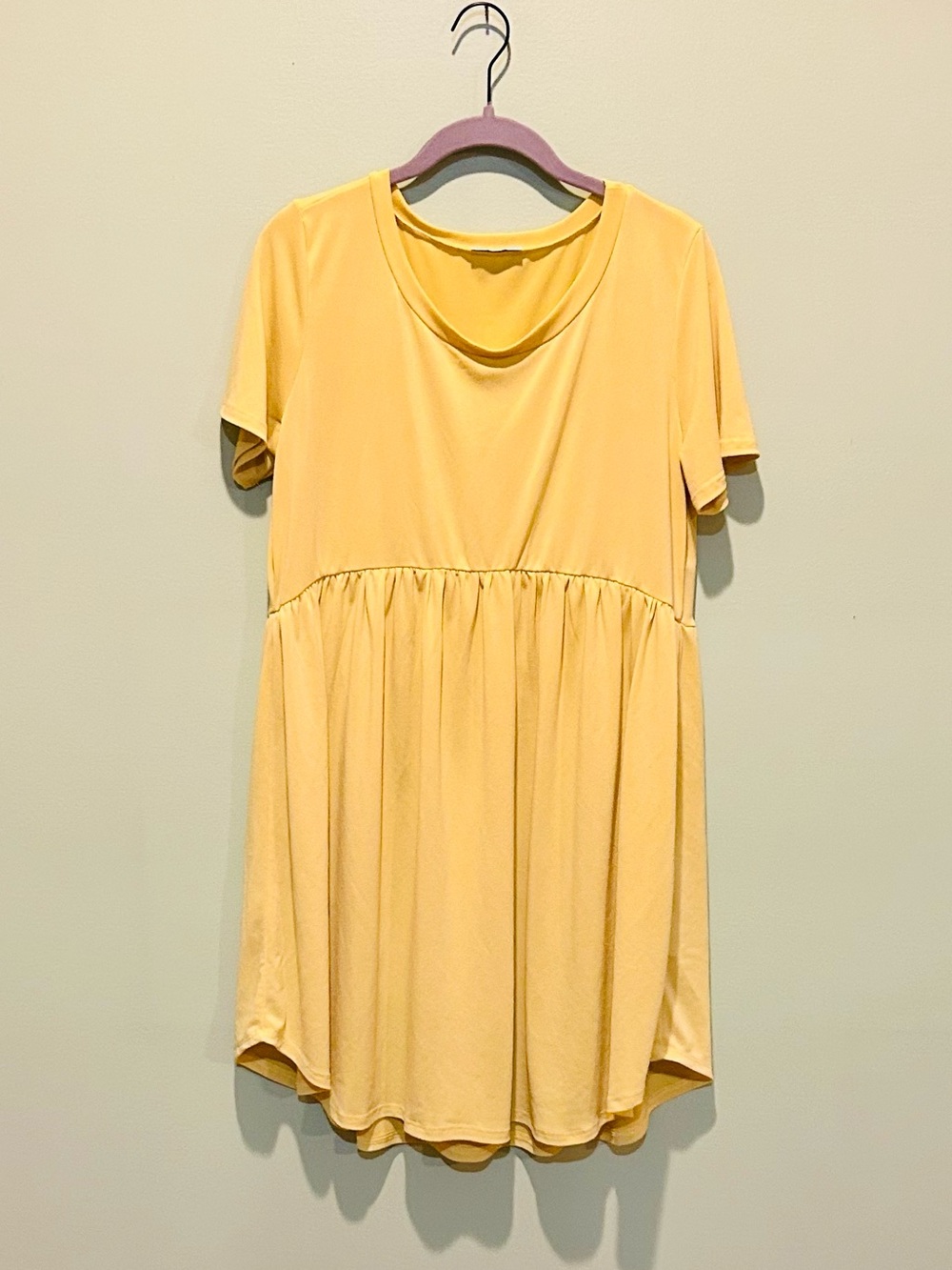 Jodifl Yellow Short-Sleeve Babydoll Tunic Dress